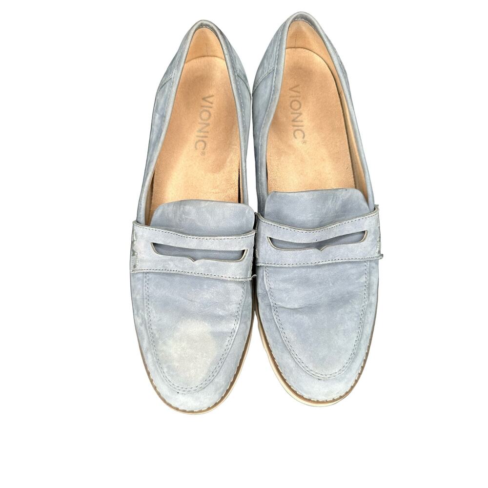Vionic Light Blue Academia Preppy Cheryl‎ Platform Supportive Loafer Size 7 1/2